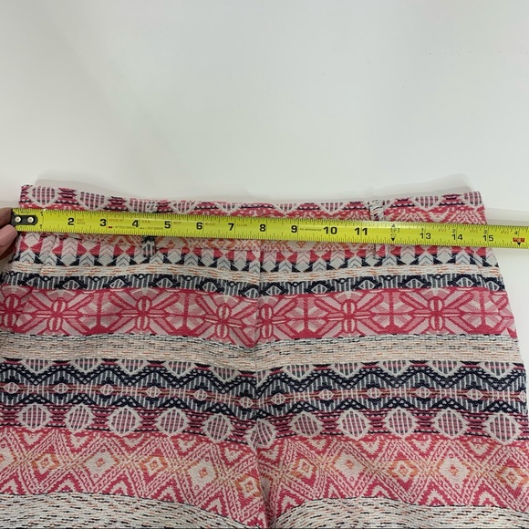 Dalia Woven Boho Tribal Aztec Cotton Shorts Pink White Multicolored Size 2 - Picture 10 of 14